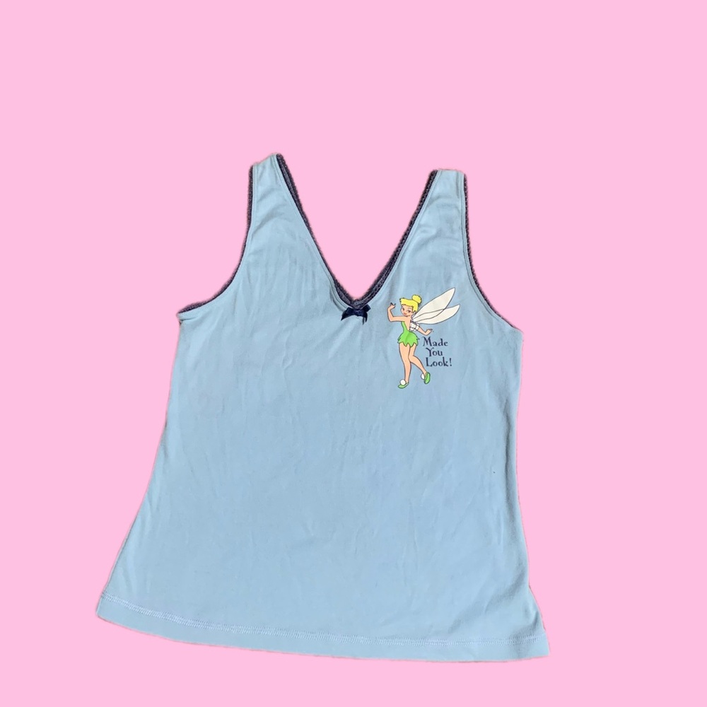 Y2K Women's Disney Tinker Bell Sleeveless Top — Sky Blue
Fairy Graphic Print